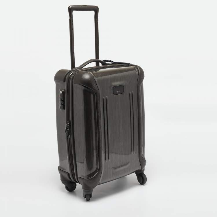 Pre Owned TUMI Brown Polycarbonate 4 Wheeled Vapor Carry-On Luggage
