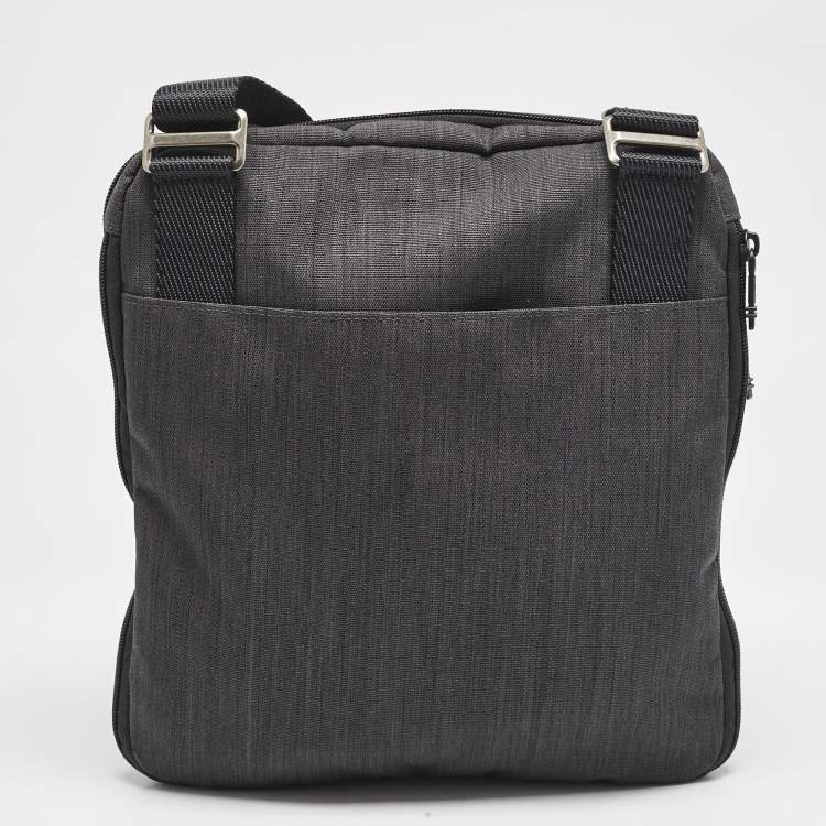 Pre Owned TUMI Dark Grey/Black Canvas East Ridge Expandable Zip Messenger Bag
