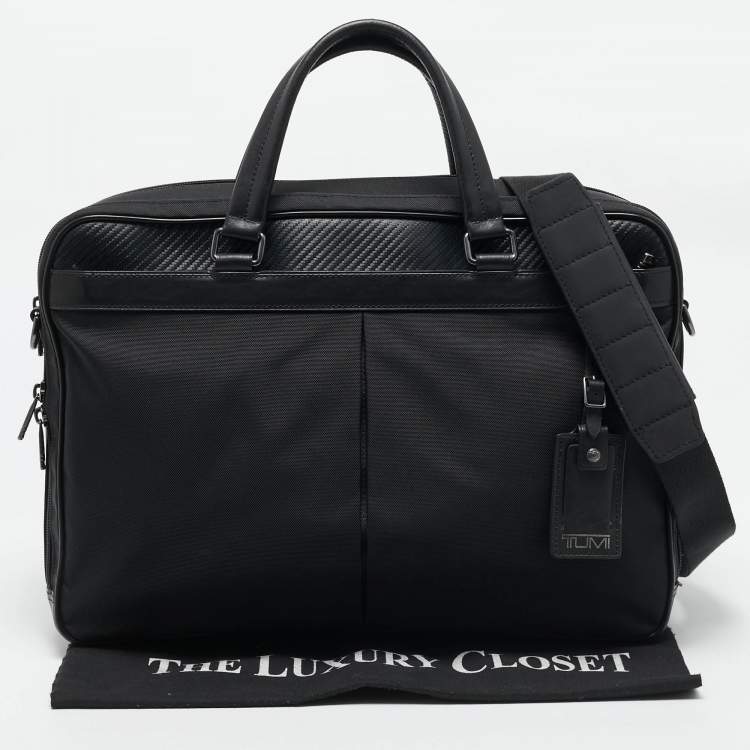 Pre Owned TUMI Black Nylon Berwick Double Zip Briefcase