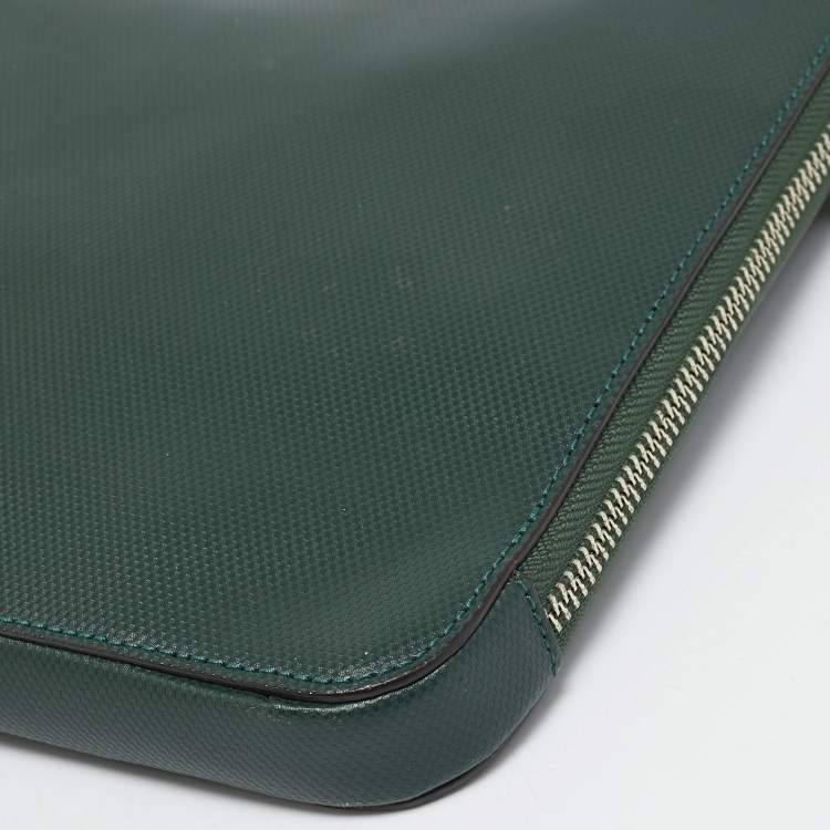 Pre Owned TUMI Dark Green Leather Zip Crossbody Bag