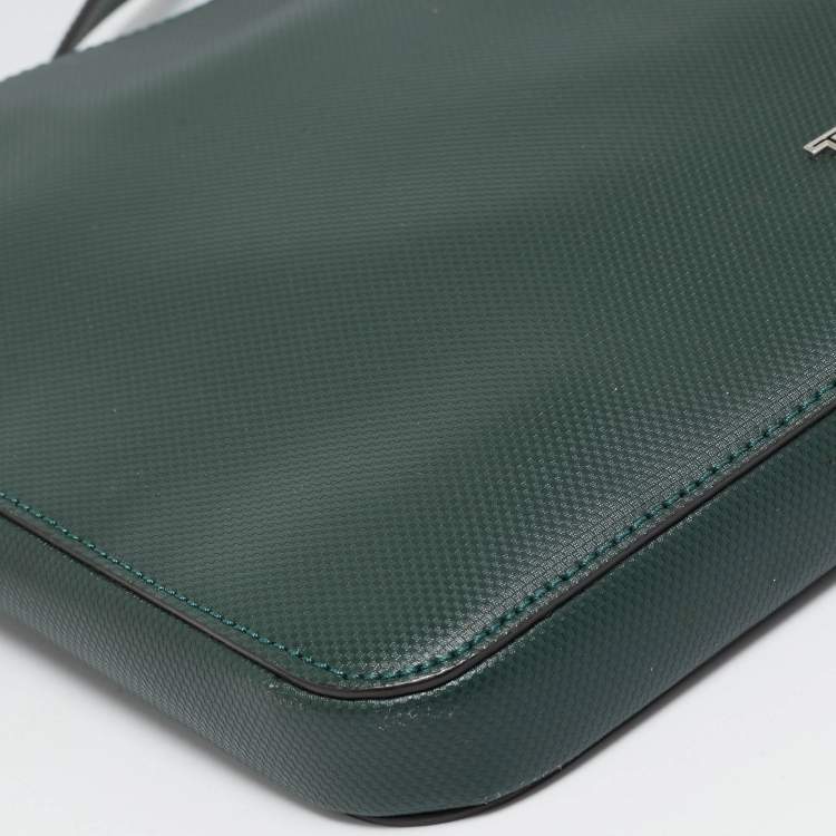 Pre Owned TUMI Dark Green Leather Zip Crossbody Bag