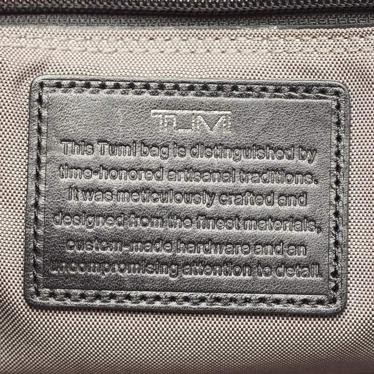 Pre Owned TUMI Black Logo Embossed Leather Ticon Slim Flap Briefcase