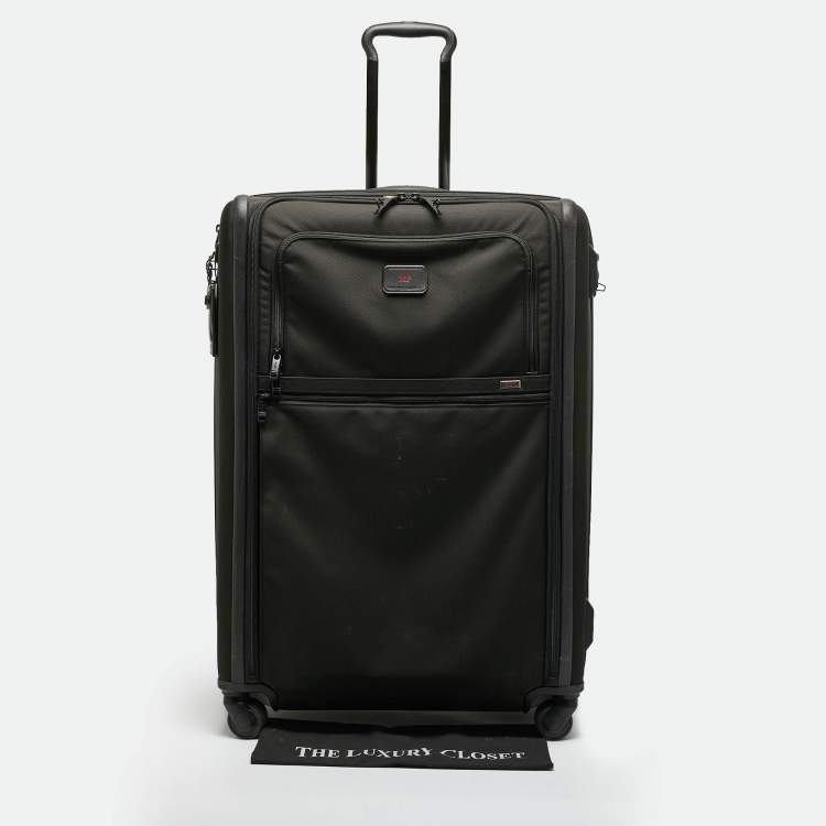 Pre Owned TUMI Black Nylon 4 Wheeled Alpha 3 Expandable Extended Trip Luggage