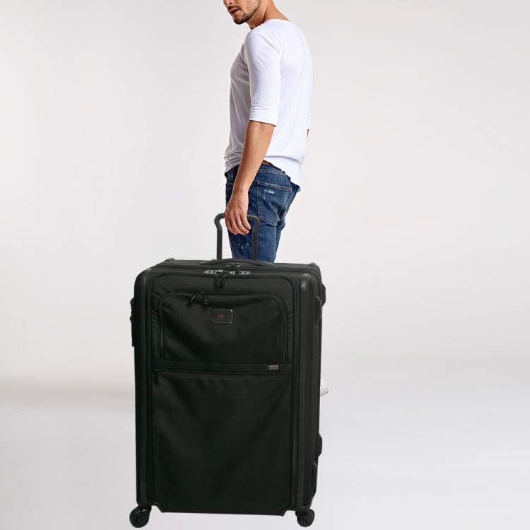 Pre Owned TUMI Black Nylon 4 Wheeled Alpha 3 Expandable Extended Trip Luggage