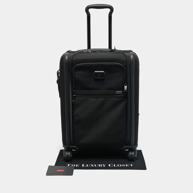 Pre Owned TUMI Black Nylon 4 Wheeled Alpha 3 Expandable Dual Access International Carry-On Luggage