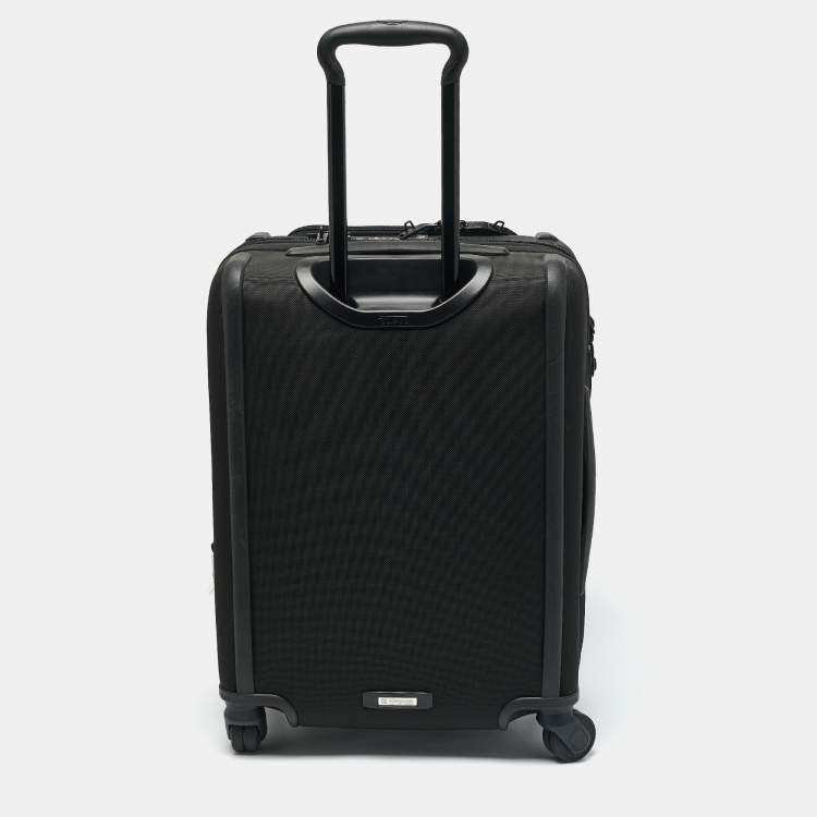 Pre Owned TUMI Black Nylon 4 Wheeled Alpha 3 Expandable Dual Access International Carry-On Luggage