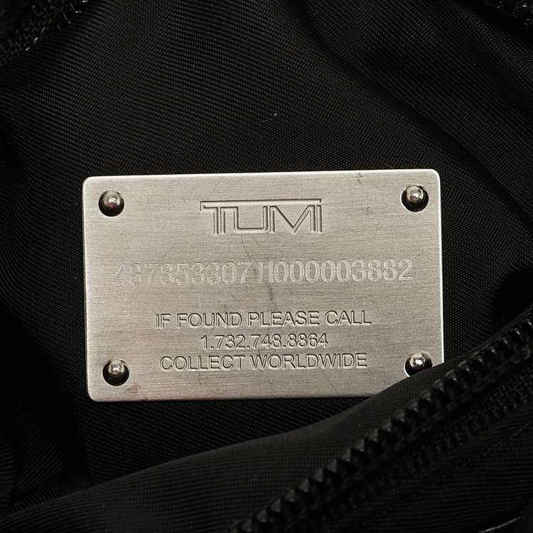 Pre Owned TUMI Black Nylon Flat Crossbody Bag