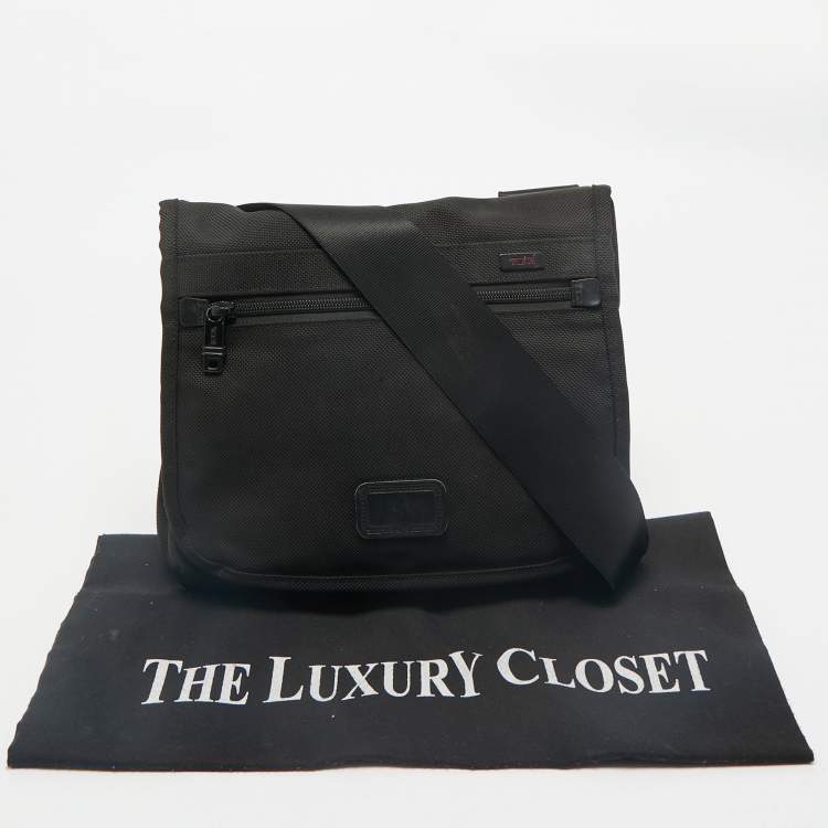 Pre Owned TUMI Black Nylon Ballistic Flap Messenger Bag