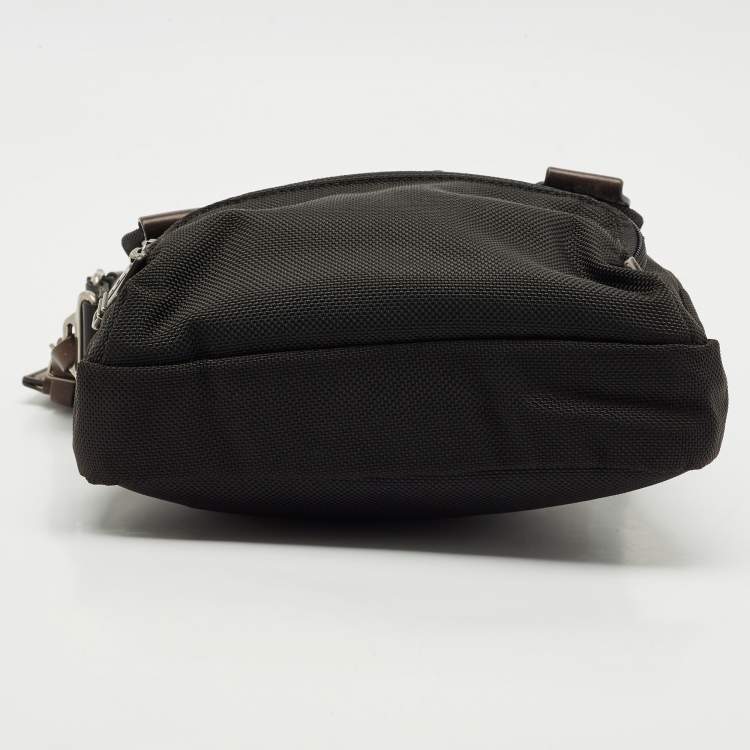 Pre Owned Tumi Black/Brown Nylon and Leather Alpha Bravo Barstow Messenger Bag