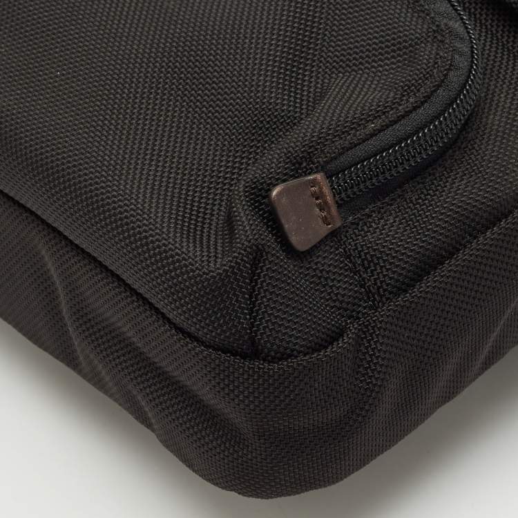 Pre Owned Tumi Black/Brown Nylon and Leather Alpha Bravo Barstow Messenger Bag