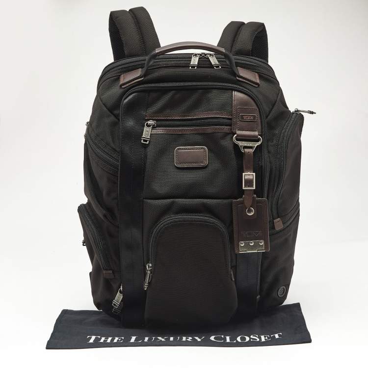Pre Owned TUMI Black/Brown Nylon Alpha Bravo Kingsville Deluxe Backpack