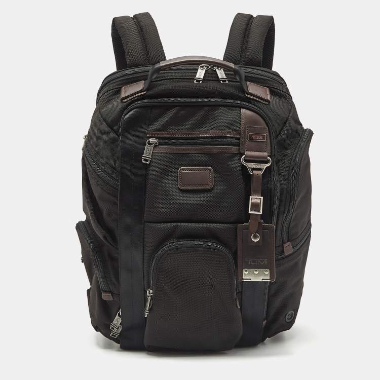 Pre Owned TUMI Black/Brown Nylon Alpha Bravo Kingsville Deluxe Backpack