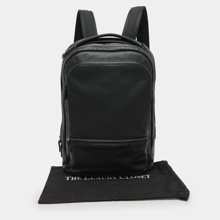 Pre Owned TUMI Black Leather Harrison Bradner Backpack