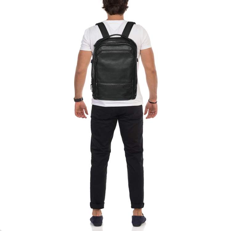 Pre Owned TUMI Black Leather Harrison Bradner Backpack