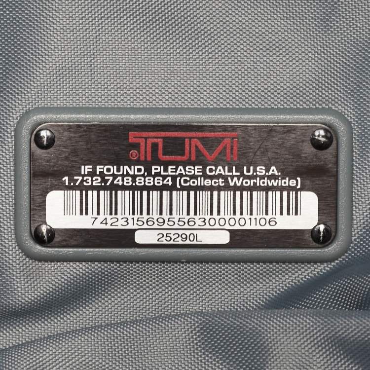 Pre Owned TUMI Military Green/Black Nylon and Leather Weekender Tote