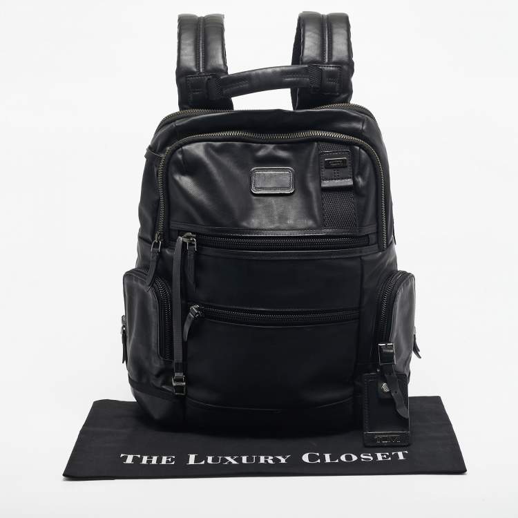 Pre Owned TUMI Black Coated Canvas Alpha Bravo Knox Backpack