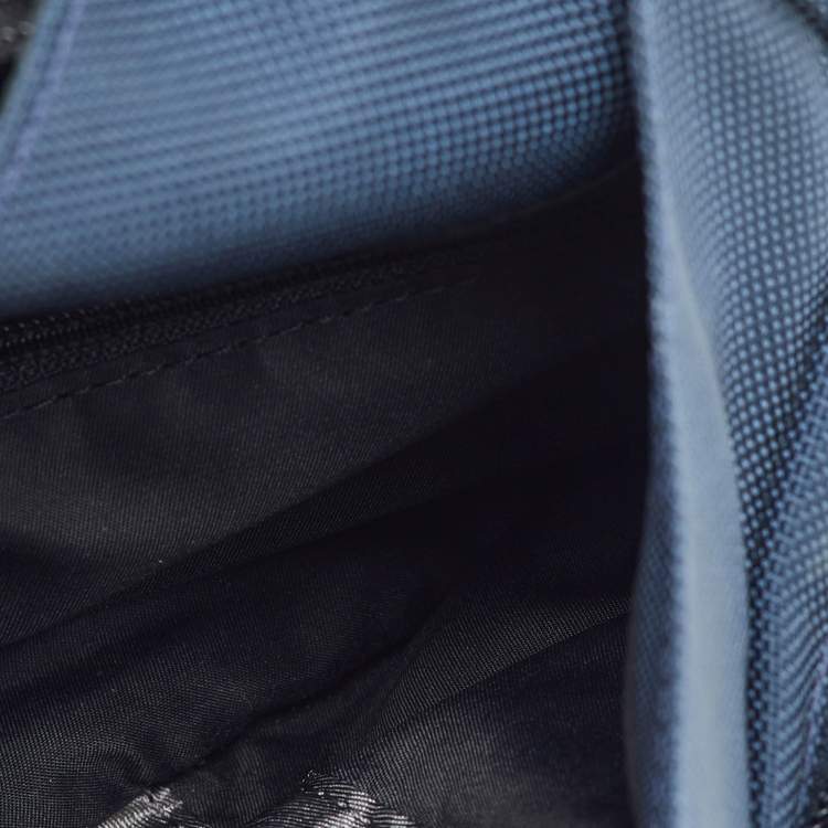 Pre Owned TUMI Navy Blue/Brown Canvas and Leather Alpha Bravo Barstow Messenger Bag