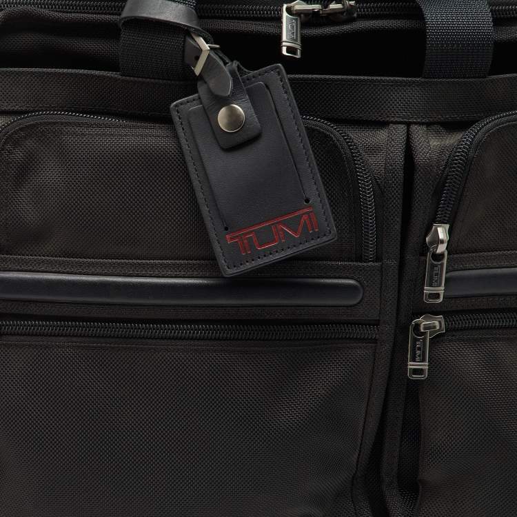 Pre Owned TUMI Black Canvas Alpha Compact Wheeled Brief Trolley