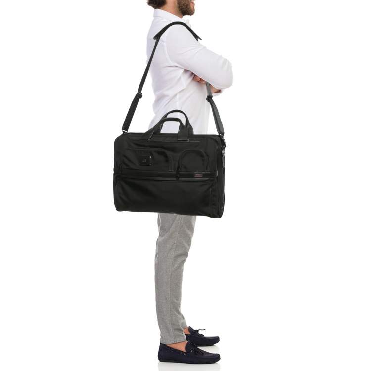 Pre Owned TUMI Black Nylon Large Alpha 3 Compact Laptop Briefcase Bag
