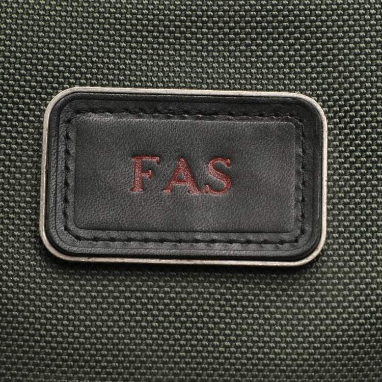 Pre Owned Tumi Army Green Nylon Alpha Bravo McConnell Zip Expandable Carry-On Wheel Suitcase