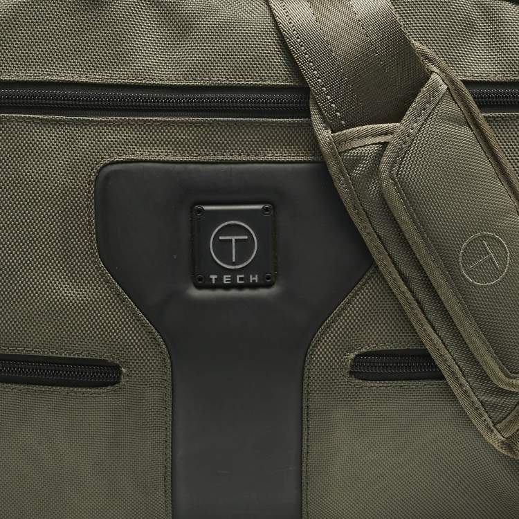 Pre Owned TUMI T-Tech Army Green Nylon Multi Pockets Laptop Bag