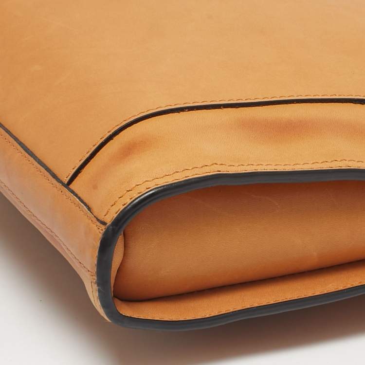 Pre Owned TUMI Tan Leather Limited Edition 100/1975 Slim Portfolio Briefcase