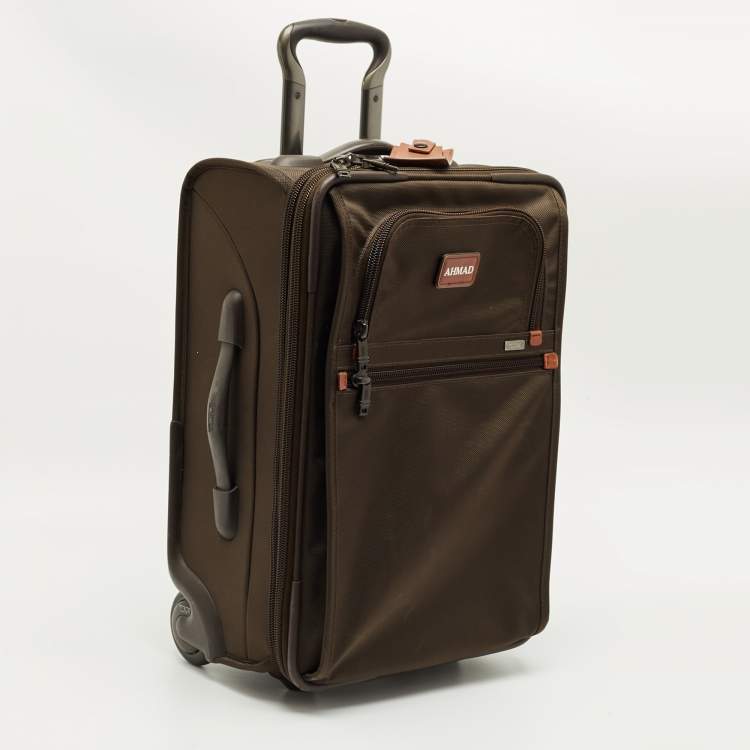 Pre Owned TUMI olive Green Nylon 2 Wheeled Expandable Cabin Luggage