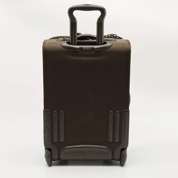 Pre Owned TUMI olive Green Nylon 2 Wheeled Expandable Cabin Luggage