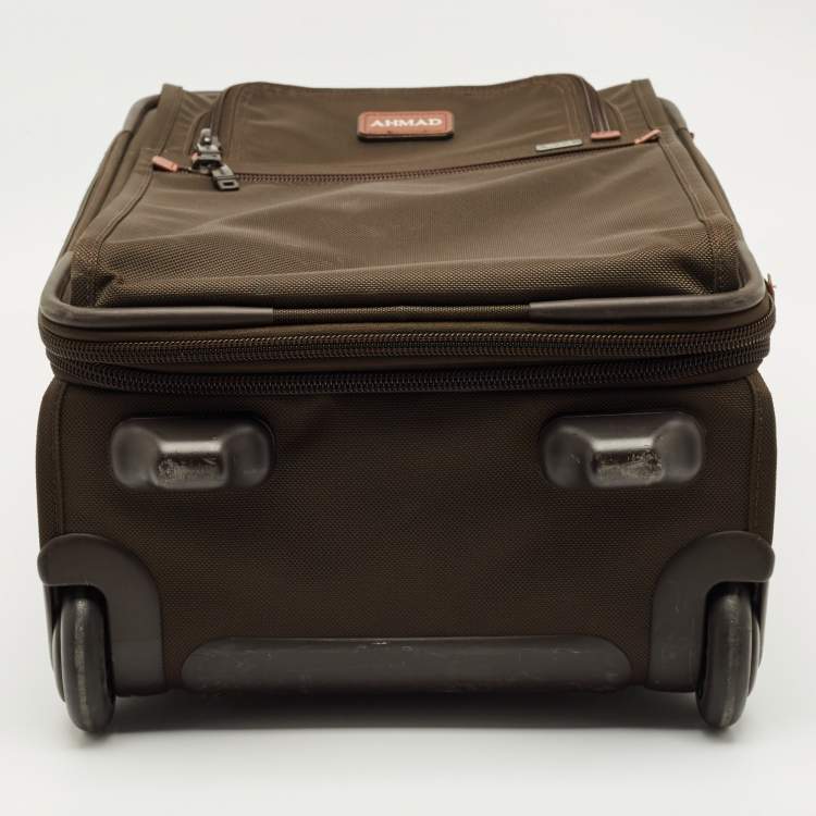 Pre Owned TUMI olive Green Nylon 2 Wheeled Expandable Cabin Luggage