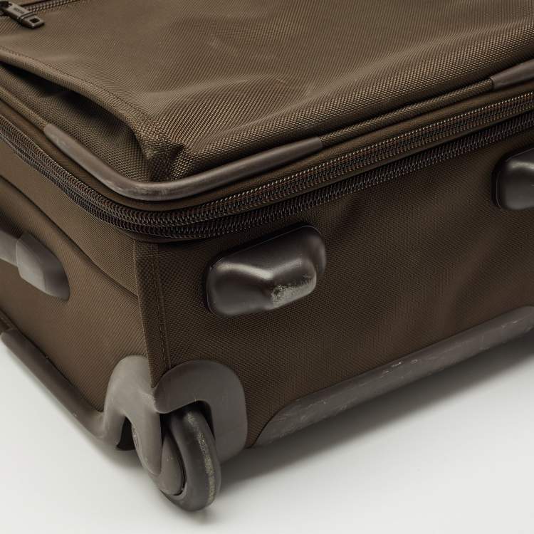 Pre Owned TUMI olive Green Nylon 2 Wheeled Expandable Cabin Luggage