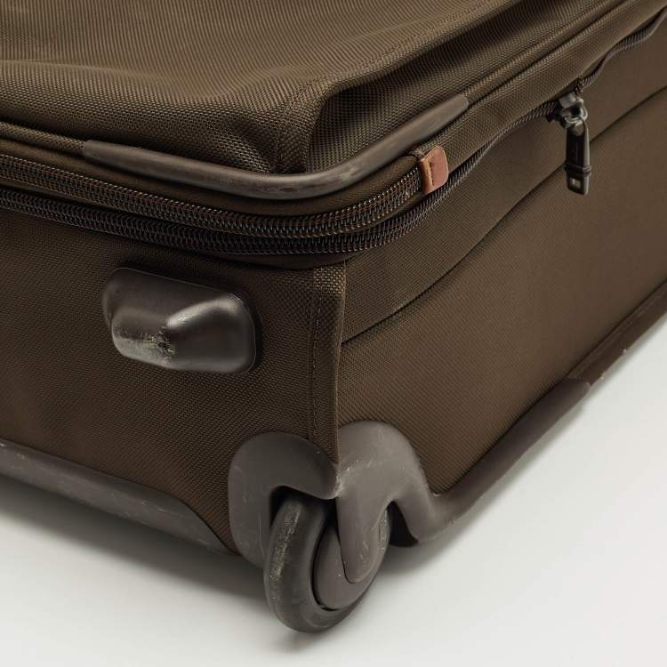 Pre Owned TUMI olive Green Nylon 2 Wheeled Expandable Cabin Luggage