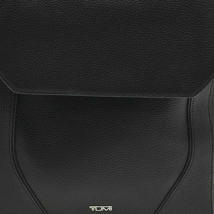 Pre Owned TUMI Black Leather Stanton Tori Flap Backpack