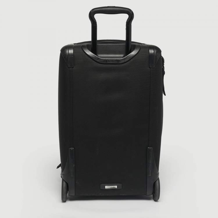 Pre Owned TUMI Black Nylon Alpha Bravo 2 International Office 4 Wheeled Carry On Luggage