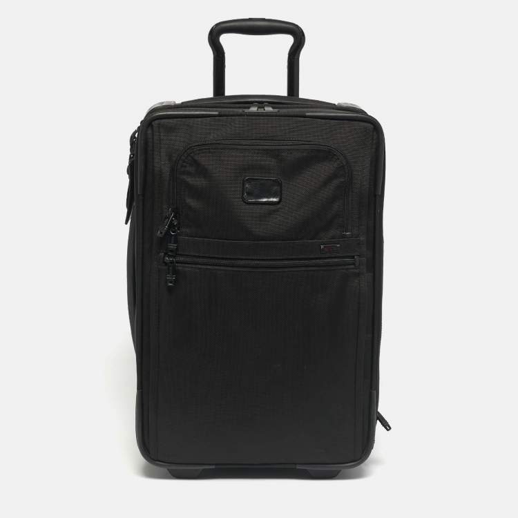 Pre Owned TUMI Black Nylon Alpha Bravo 2 International Office 4 Wheeled Carry On Luggage