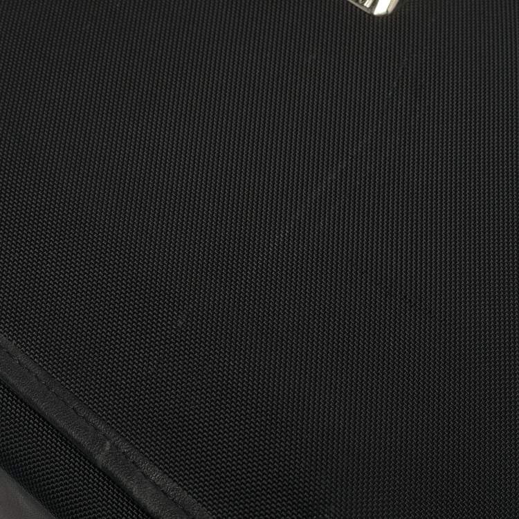 Pre Owned TUMI Black Leather and Nylon Hamilton Slim Briefcase Bag