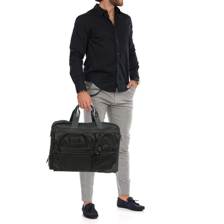 Pre Owned TUMI Black Nylon Alpha 2 Framed Soft Duffel Bag