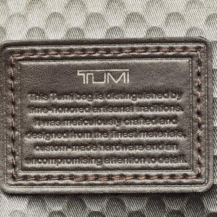 Pre Owned TUMI Grey/Brown Canvas Alpha Bravo Kingsville Deluxe Backpack