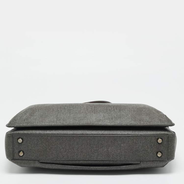 Pre Owned TUMI Sinclair Nia Grey Coated Canvas Commuter Briefcase 