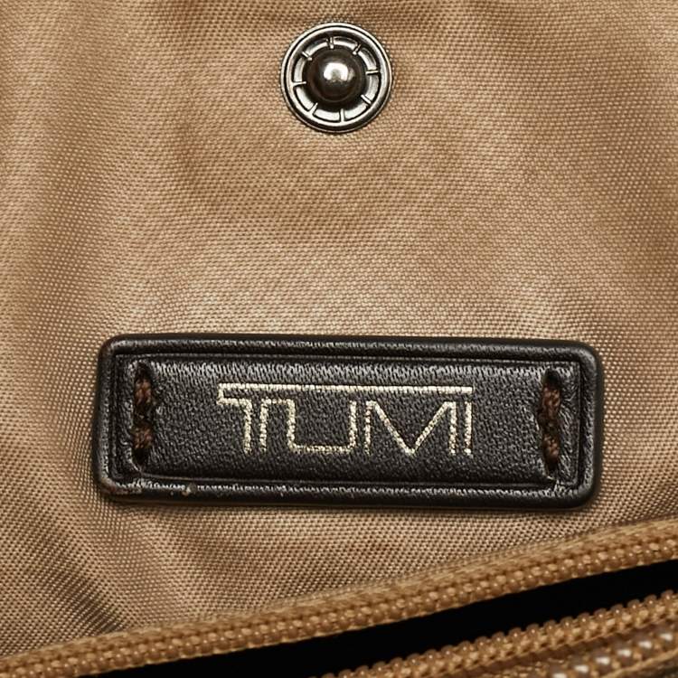 Pre Owned TUMI Sinclair Nia Grey Coated Canvas Commuter Briefcase 