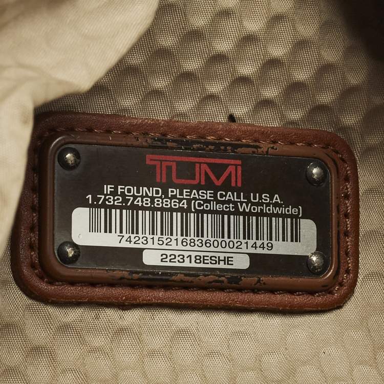 Pre Owned TUMI Alpha Bravo Monterey Brown Leather and Nylon Sling Backpack