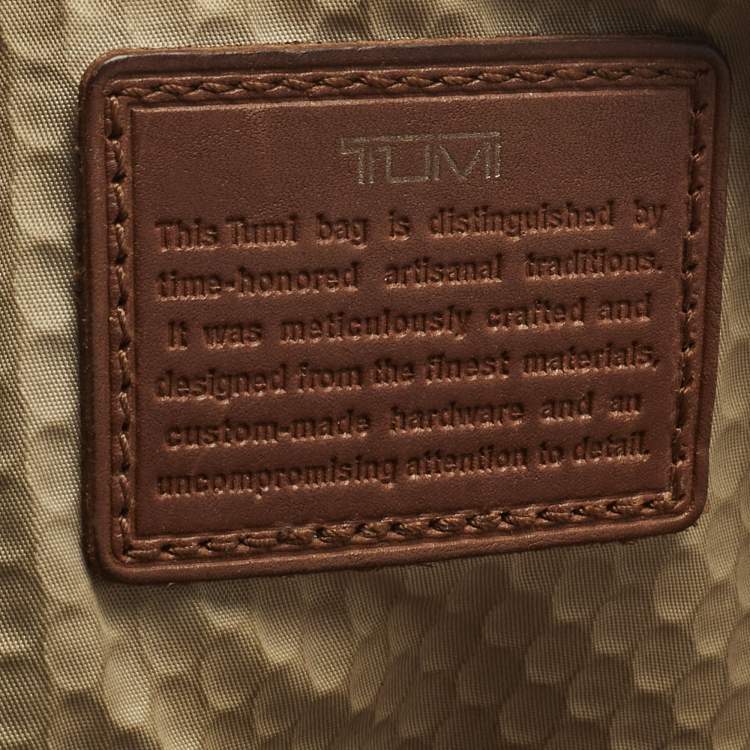 Pre Owned TUMI Alpha Bravo Monterey Brown Leather and Nylon Sling Backpack