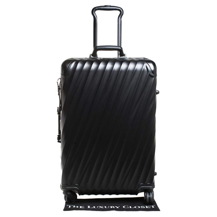 Pre Owned Tumi Black Aluminum 4 Wheel Short Trip Packing Case 19 Degrees Luggage 