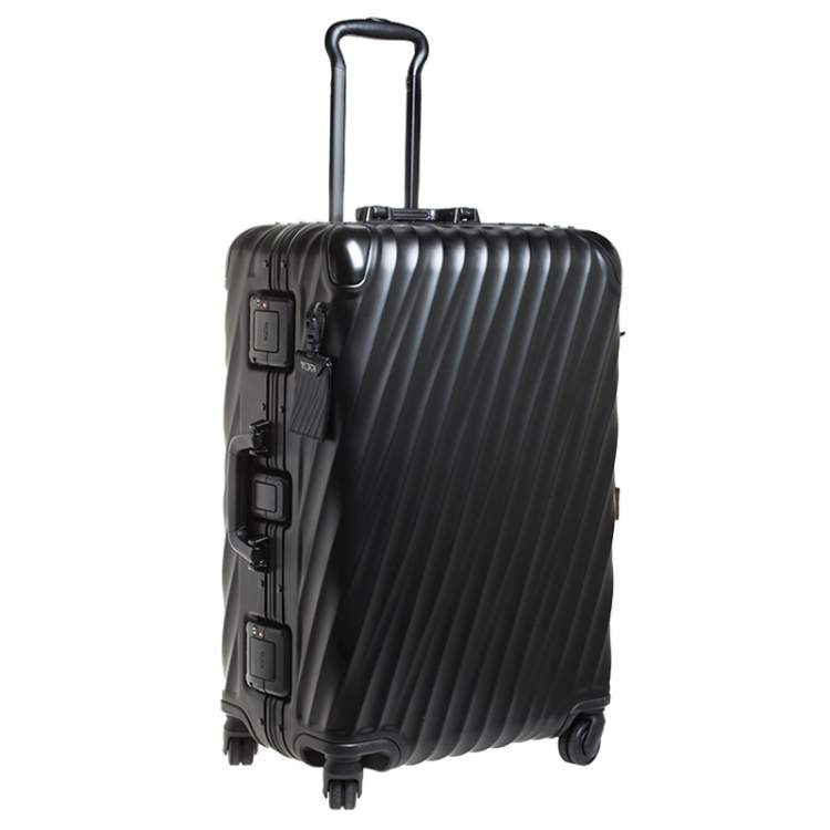 Pre Owned Tumi Black Aluminum 4 Wheel Short Trip Packing Case 19 Degrees Luggage 