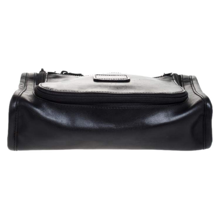 Pre Owned TUMI Black Leather Alpha 2 Toiletry Pouch
