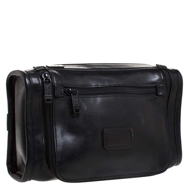 Pre Owned TUMI Black Leather Alpha 2 Toiletry Pouch