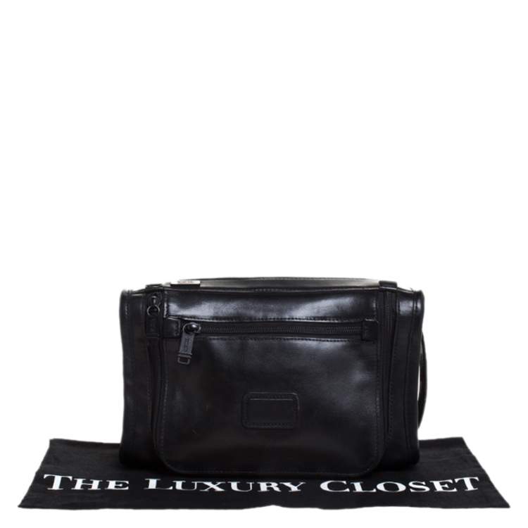 Pre Owned TUMI Black Leather Alpha 2 Toiletry Pouch