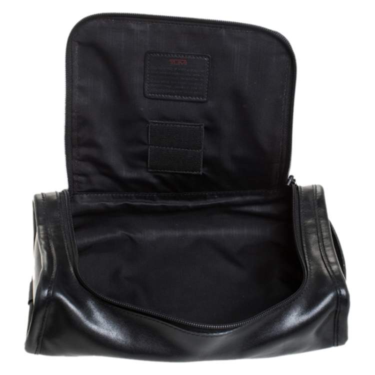 Pre Owned TUMI Black Leather Alpha 2 Toiletry Pouch