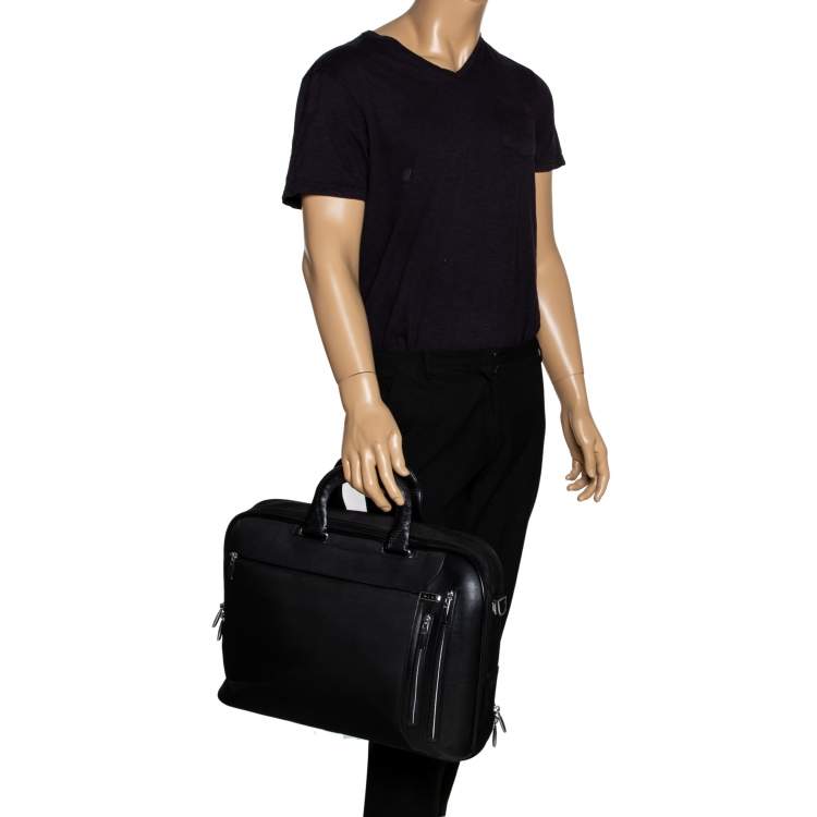 Tumi Black Nylon and Leather T-Pass Kennedy Deluxe Brief Laptop