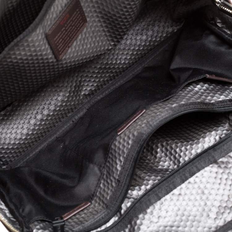Pre Owned TUMI Grey/Brown Canvas and Leather Alpha Bravo Briefcase 