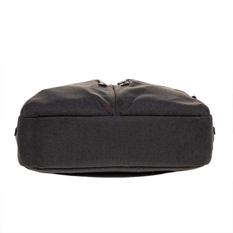 Pre Owned TUMI Grey/Brown Canvas and Leather Alpha Bravo Briefcase 